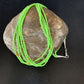 Native American Green Gaspeite Rice Heishi Necklace | 5 Strand | Sterling Silver | 20" | 12928