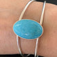 Minimalist Women's Blue Kingman Turquoise Cuff Bracelet | Sterling Silver | 12869