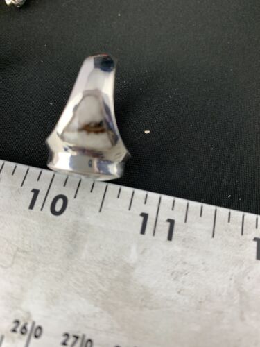 Navajo White Buffalo Turquoise Inlay Ring | Sterling Silver | Sz 8.5 | Authentic Native American Handmade | 4948