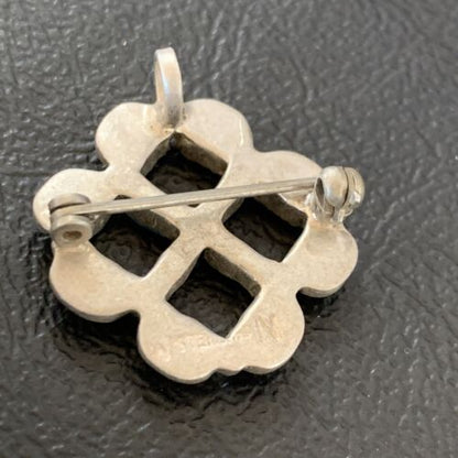 Zuni Blue Turquoise Pin Pendant | Sterling Silver | Authentic Native American Handmade | 12134