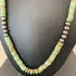 Navajo Green Turquoise Heishi Necklace Stabilized  | 8mm | 20" Sterling Silver | Southwestern Native American | 00969