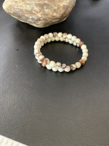 Navajo Wild Horse Turquoise Bead Bracelet | Stainless Steel | Authentic Native American Handmade | 12935