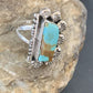 Native American Men's Sterling Silver Blue Turquoise #8 Ring | Sz 9.5 | 02169