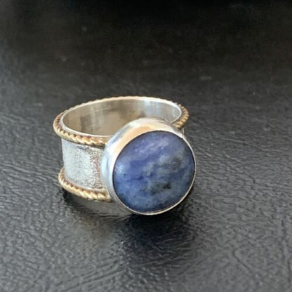 Southwestern Old Pawn Navajo Blue Lapis Ring | Sterling Silver | Sz 5 | Authentic Native American Handmade | 10379
