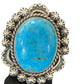 Navajo Blue Kingman Turquoise Ring | Sterling Silver | Sz 9.5 | Authentic Native American Handmade | 01644