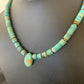 Navajo Green Turquoise Heishi Necklace | Sterling Silver | 22" | Authentic Native American Handmade | 11814
