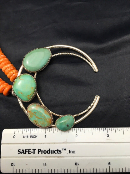 Navajo Sterling Silver Orange Spiny Turquoise Necklace | Naja Pendant | 20" | 4162