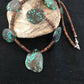 Navajo Sterling Silver Spiderweb Turquoise Bone Teardrop Pendant Necklace | Authentic Native American Handmade | 3968