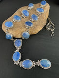 Navajo Lariat Necklace | Sterling Silver | Denim Lapis Lazuli | 37" | Authentic Native American Handmade | 11500