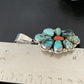 Navajo Cluster Coral Spiderweb Turquoise Pendant | Sterling Silver | Authentic Native American Handmade | 2228