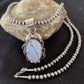 Navajo Blue Larimar Pendant Necklace | Sterling Silver Beads | Authentic Native American Handmade | 1212