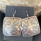 Native American Women's Dangle Earrings | Navajo Sterling Silver Stamped Handmade | 1658