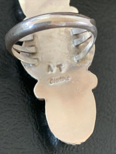 Navajo Sterling Silver Blue Turquoise Ring | 3-Stone | Sz 9 | Native American Handmade | 13615