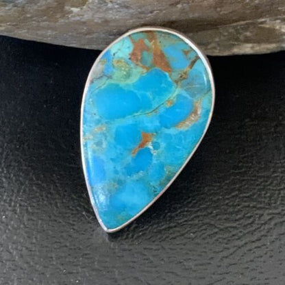 Navajo Blue Kingman Turquoise Ring | Sterling Silver | Sz 8 | Authentic Native American Handmade | 12788