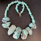 Navajo Chunky Blue Turquoise Nugget Necklace | Sterling Silver | Authentic Native American Handmade | 20" | 14418