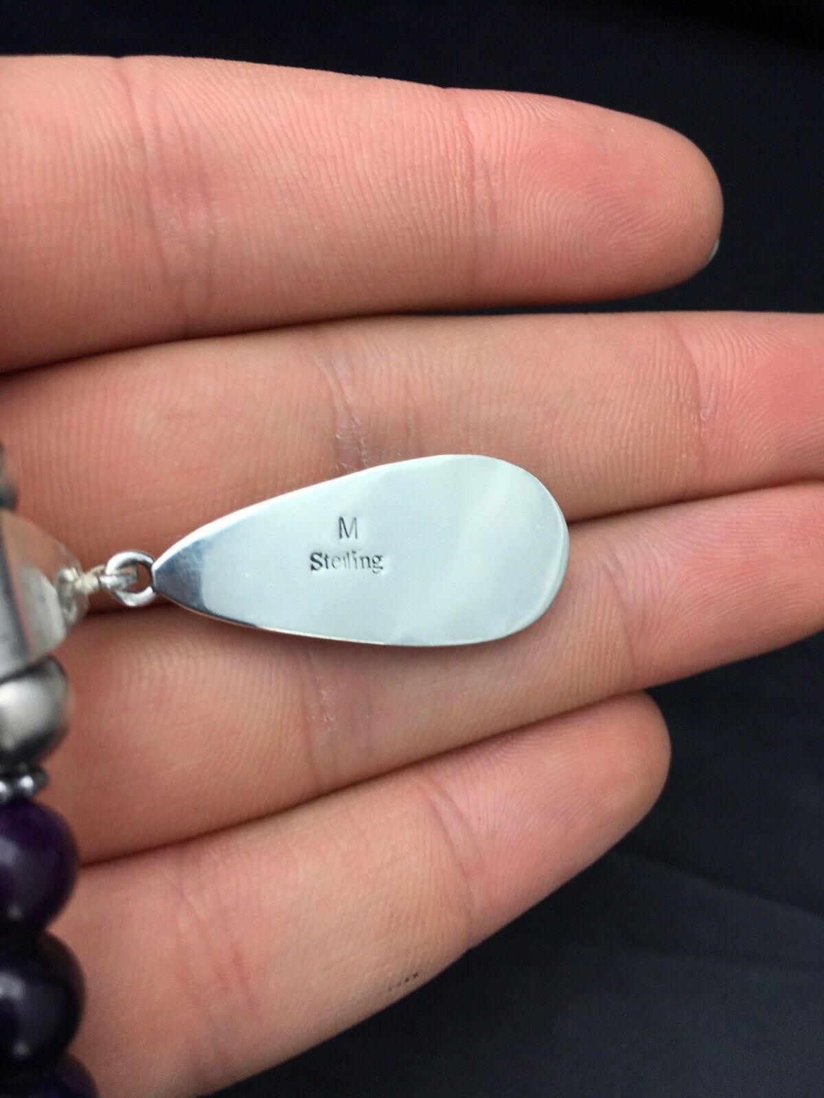 Navajo Purple Sugilite Necklace with Opal Pendant | Sterling Silver | 23" | Authentic Native American Handmade | 2794