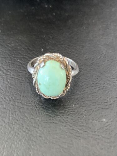 Southwestern Old Pawn Navajo Green Turquoise Ring | Sterling Silver | Sz 6 | 10815