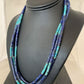 Navajo Lapis & Turquoise 3 Strand Necklace | Sterling Silver | 21" | Authentic Native American Handmade | 01011