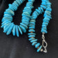 Authentic Native American Navajo Pearl Sterling Silver Shell Turquoise Nugget Necklace | 24" | 00817
