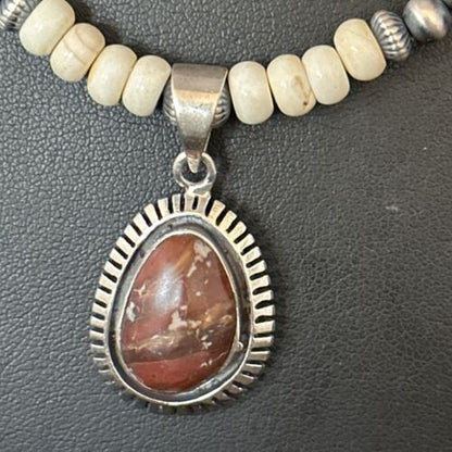 Navajo Wild Horse Turquoise Necklace Pendant | Sterling Silver | Authentic Native American Handmade | 14604