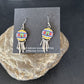Navajo Multi-Color Turquoise Inlay Earrings | Sterling Silver | Authentic Native American Handmade | 14654