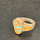 Navajo Blue Turquoise Spiny Oyster Inlay Ring | Sz 6.5 | Authentic Native American Handmade | 14557