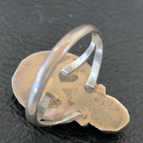 Navajo Blue Turquoise Moonstone Ring | Authentic Native American Sterling Silver | Multi-Stone | Sz 6.5 | 10770