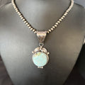 Navajo Blue Golden Hills Pendant Necklace | Sterling Silver | Authentic Native American Handmade | 14599