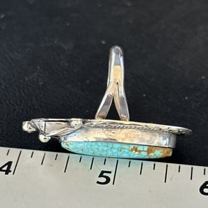 Navajo Blue Turquoise #8 Rings | Sterling Silver | Sz 10 | Authentic Native American Handmade | 14292