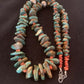 Navajo Green Turquoise & Spiny Oyster  Necklace | Sterling Silver | 26" Graduated | Authentic Native American | 609