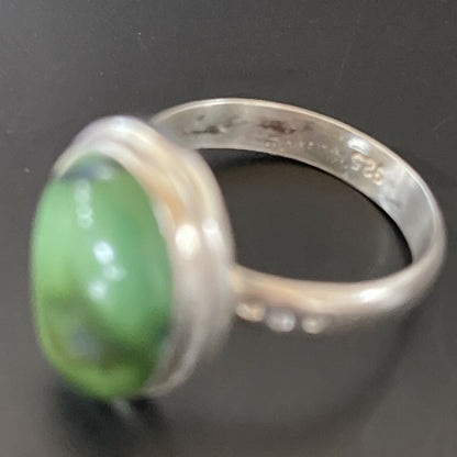 Navajo Natural Green Turquoise Ring | Sterling Silver | Sz 9 | Authentic Native American Handmade | 11437 - Masha USA