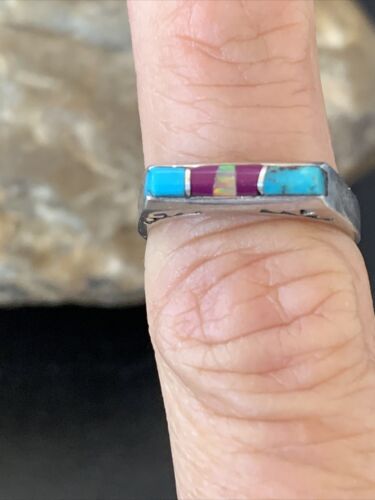 Navajo Blue Turquoise Purple Sugilite Opal Inlay Ring | Sz 6 | Authentic Native American Handmade | 11148
