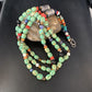 Multi-Color Green Turquoise Spiny Lapis Necklace | 3-Strand Sterling Silver | 13953