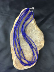Southwestern Blue Lapis Heishi 5-Strand Necklace | Sterling Silver | 17" | 10260