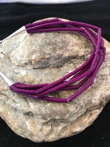 Stabilized Purple Sugilite Liquid Heishi Bracelet | Sterling Silver | 5-Strand | 7" | 13605