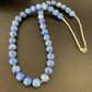 Native American Blue Denim Lapis Bead Necklace | Sterling Silver Heishi | 20" | 11835