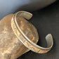 Men's Navajo Handmade Stamped Sterling Silver Cuff Bracelet with 12K Gold | Authentic Native American | 13676