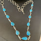 Native American Blue Turquoise Topaz Necklace | Sterling Silver | 20" | Multi-Stone | 10515