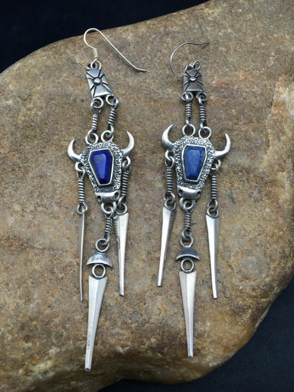 Southwestern Lapis Dangle  Earrings | Sterling Silver | 4518