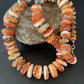 Navajo Orange Spiny Oyster & Turquoise Necklace | Sterling Silver | Authentic Native American | Graduated | 20" | 1504