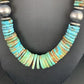 Navajo Sterling Silver Necklace with Southwestern Blue Green Turquoise | 20" | Graduated | Authentic Native American Jewelry