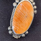 Southwestern Women's Navajo Spiny Oyster Ring | Sterling Silver | Sz 11.5 | Authentic Native American Handmade | 1001