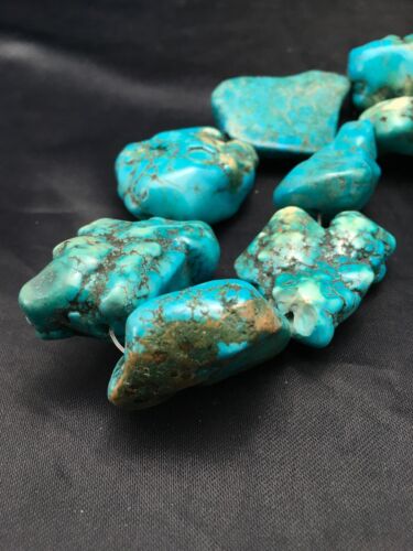 Native American Blue Turquoise Nugget Bead Strand | Free Form | 3152 - Masha USA