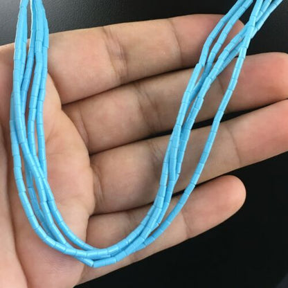 Southwestern Blue Turquoise Heishi 5-Strand Necklace | Sterling Silver | 17" | 10264