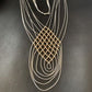 Gold-Filled Liquid Silver Heishi Necklace | 7-Strand Sterling Silver Tube | 18" | 12633