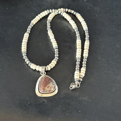 Navajo Wild Horse Turquoise Necklace Pendant | Sterling Silver | Authentic Native American Handmade | 14607 - Masha USA