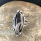Native American Indian Design Black Onyx Ring | Sterling Silver | Sz 6.5 | 10796