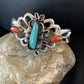 Men's Navajo Kingman Turquoise & Spiny Oyster Bracelet | Sterling Silver | Authentic Native American Handmade | 01031