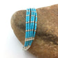 Blue Turquoise Heishi Liquid Silver Bracelet | Sterling Silver | 7" | 5-Strand | 13596