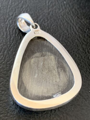 Native American Navajo Blue Bisbee Turquoise Pendant | Sterling Silver | 1.5" | 1618